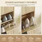 Zapatero Estrecho con 2 Puertas Cajón y Estantes Ajustables para 8 Pares de Zapatos 60x24x105,5 cm Roble