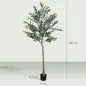 Planta Artificial Decorativa de 180cm Árbol de Olivo con 900 Hojas y 40 Aceitunas en Maceta para Interior Verde