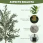 Planta Artificial Decorativa de 180cm Árbol de Olivo con 900 Hojas y 40 Aceitunas en Maceta para Interior Verde
