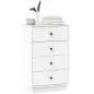 Cómoda para Dormitorio Moderna de 4 Cajones Cajonera Estrecha para Salón Pasillo 47x29x75 cm Blanco
