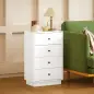 Cómoda para Dormitorio Moderna de 4 Cajones Cajonera Estrecha para Salón Pasillo 47x29x75 cm Blanco