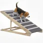 Rampa para Perros Plegable y Altura Ajustable 35-50 cm Rampa para Mascotas de Madera con Alfombrilla Antideslizante