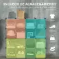 Armario Modular de Plástico Zapatero Organizador con 16 Cubos para Entrada Pasillo Dormitorio 125x32x125 cm Transparente
