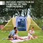 Tienda de Campaña para de 4-6 Personas con 2 Dormitorios Tienda de Camping Impermeable 3000 mm 555x225x190 cm Gris Verde