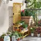 Soporte para Plantas de 2 Niveles con Celosía Enrejado con 2 Estantes de Madera para Jardín Terraza 75x50x166 cm Natural