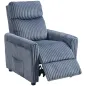 Sillón Relax Reclinable Manual Tapizado en Pana Instalación Rápida Reposapiés Acolchado Grueso Azul Oscuro