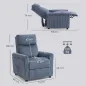 Sillón Relax Reclinable Manual Tapizado en Pana Instalación Rápida Reposapiés Acolchado Grueso Azul Oscuro