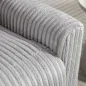 Sillón Relax Reclinable Manual Tapizado en Pana Instalación Rápida Reposapiés Acolchado Grueso Gris Claro