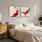 Cuadros en Lienzo Figuras Dinámicas a Mano 40x40 cm 2 Piezas Cuadros de Arte de Pared Enmarcados Rojo
