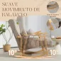 Silla Mecedora de Pana con Cojín Lumbar Patas y Reposabrazos de Madera de Caucho Bolsillo Estilo Moderno Marrón Claro