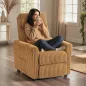 Sillón Relax Reclinable Manual Tapizado en Pana Instalación Rápida Reposapiés Acolchado Grueso Marrón