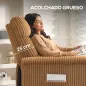 Sillón Relax Reclinable Manual Tapizado en Pana Instalación Rápida Reposapiés Acolchado Grueso Marrón