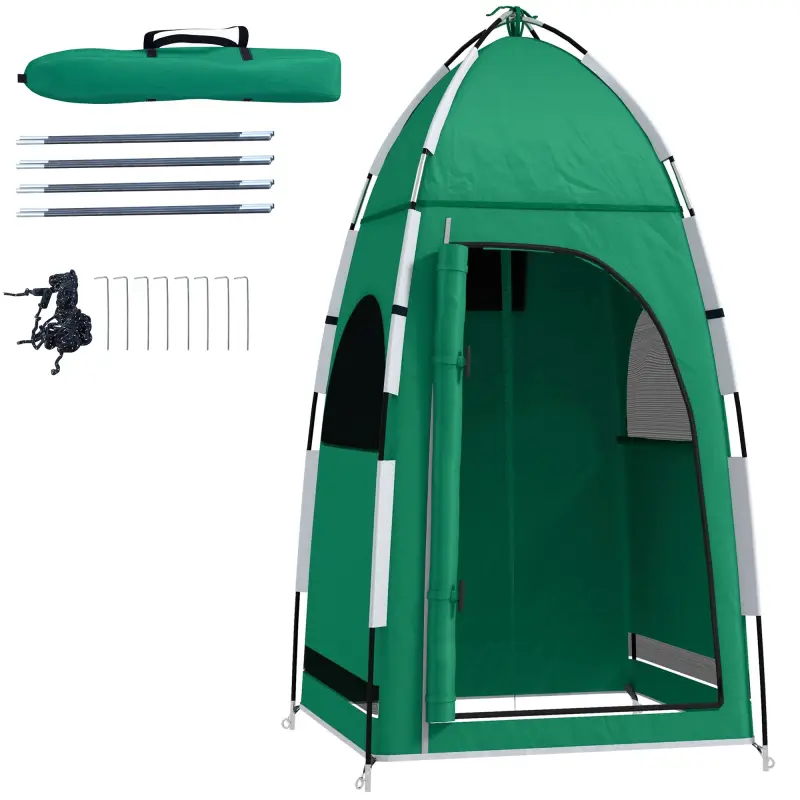 Tienda de Ducha Portátil Tienda de Privacidad Emergente 122x122x213 cm UPF30+ Cambiador para Camping WC Inodoro Verde