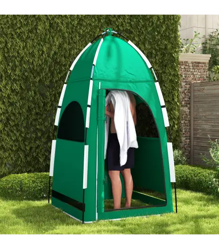 Tienda de Ducha Portátil Tienda de Privacidad Emergente 122x122x213 cm UPF30+ Cambiador para Camping WC Inodoro Verde