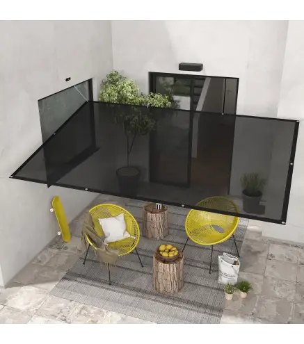 Toldo Vela de Sombra Rectangular 3x2 m Toldo de Jardín Protección Solar 65% Transpirable y Anticongelante Negro
