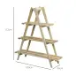 Soporte para Plantas Plegable de Madera Estantería para Macetas de 3 Niveles con Marco en A 100x36x112 cm Natural