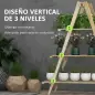 Soporte para Plantas Plegable de Madera Estantería para Macetas de 3 Niveles con Marco en A 100x36x112 cm Natural