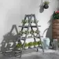 Soporte para Plantas Plegable de Madera Estantería para Macetas de 3 Niveles con Marco en A 100x36x112 cm Gris