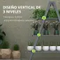 Soporte para Plantas Plegable de Madera Estantería para Macetas de 3 Niveles con Marco en A 100x36x112 cm Gris