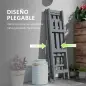Soporte para Plantas Plegable de Madera Estantería para Macetas de 3 Niveles con Marco en A 100x36x112 cm Gris