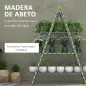 Soporte para Plantas Plegable de Madera Estantería para Macetas de 3 Niveles con Marco en A 100x36x112 cm Gris