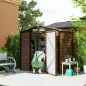 Caseta de Jardín 190x131x188 cm Cobertizo Metálico para Herramientas con 2 Ventilaciones y Puerta para Terraza Roble
