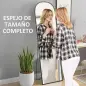 Espejo de Cuerpo Entero 50x170 cm Independiente o Pared con Marco de Aleación de Aluminio y Soporte Negro