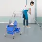 Carro de Limpieza Profesional con Cubo de Fregado Extraíble de 25 Litros y Escurridor de Prensa 72x49,5x95 cm Azul Carro de Limpieza Profesional con Cubo de Fregado Extraíble de 25 Litros y Escurridor de Prensa 72x49,5x95 cm Azul