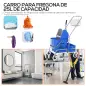 Carro de Limpieza Profesional con Cubo de Fregado Extraíble de 25 Litros y Escurridor de Prensa 72x49,5x95 cm Azul