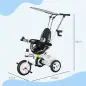 Triciclo para Bebés de +12 Meses con Toldo Plegable Mango de Empuje Telescópico y Desmontable y Portabotellas Blanco