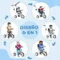 Triciclo para Bebés de +12 Meses con Toldo Plegable Mango de Empuje Telescópico y Desmontable y Portabotellas Blanco