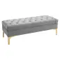 Taburete Pie de Cama Banco de Dormitorio con Asiento Acolchado y Patas Metálicas para Entrada Pasillo 118x45x42 cm Gris