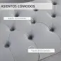 Taburete Pie de Cama Banco de Dormitorio con Asiento Acolchado y Patas Metálicas para Entrada Pasillo 118x45x42 cm Gris