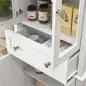 Alacena de Cocina Despensa Armario de Cocina con 2 Puertas de Vidrio Templado Cajón 61x35x168,5 cm Blanco