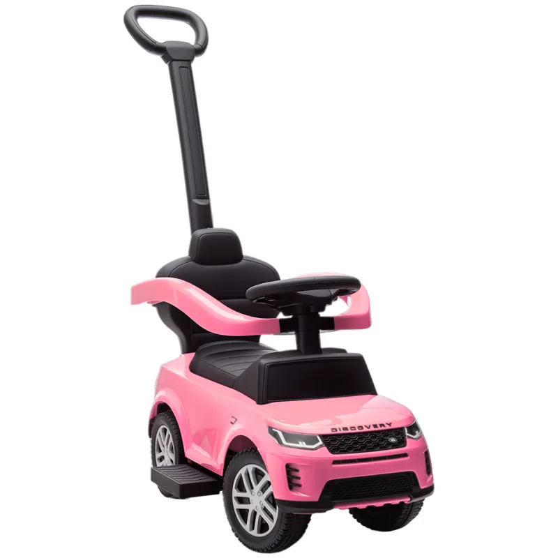 Correpasillos 2 en 1 para Niños de 18-36 Meses LAND ROVER DISCOVERY con Almacenaje Mango y Barandilla Extraíbles Rosa