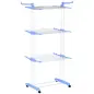 Tendedero Vertical Plegable con Ruedas Tendedero de Ropa de 3 Niveles con Alas Plegables 73x64x172 cm Azul y Blanco Tendedero Vertical Plegable con Ruedas Tendedero de Ropa de 3 Niveles con Alas Plegables 73x64x172 cm Azul y Blanco