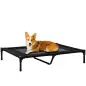 Cama para Mascotas Portátil con Zona de Malla Transpirable y Tela Oxford para Interior Exterior 92x76x18 cm Negro Cama para Mascotas Portátil con Zona de Malla Transpirable y Tela Oxford para Interior Exterior 92x76x18 cm Negro