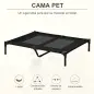 Cama para Mascotas Portátil con Zona de Malla Transpirable y Tela Oxford para Interior Exterior 92x76x18 cm Negro