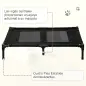 Cama para Mascotas Portátil con Zona de Malla Transpirable y Tela Oxford para Interior Exterior 92x76x18 cm Negro