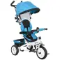 Triciclo Evolutivo para Niños +12 Meses con Toldo Plegable Mango de Empuje Telescópico y Cinturón de Seguridad Azul