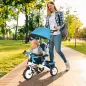 Triciclo Evolutivo para Niños +12 Meses con Toldo Plegable Mango de Empuje Telescópico y Cinturón de Seguridad Azul