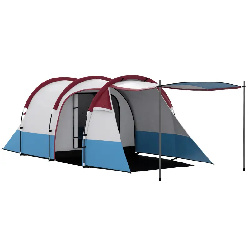 Tienda de Campaña para 3 Personas con 2 Habitaciones y Bolsa de Transporte Impermeable 420x200x150 cm Multicolor