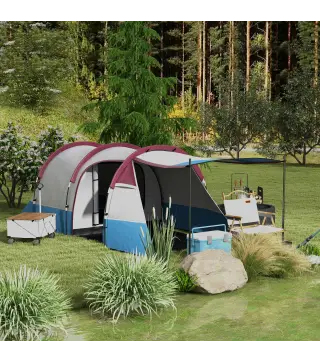 Tienda de Campaña para 3 Personas con 2 Habitaciones y Bolsa de Transporte Impermeable 420x200x150 cm Multicolor