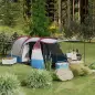 Tienda de Campaña para 3 Personas con 2 Habitaciones y Bolsa de Transporte Impermeable 420x200x150 cm Multicolor