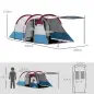 Tienda de Campaña para 3 Personas con 2 Habitaciones y Bolsa de Transporte Impermeable 420x200x150 cm Multicolor