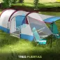 Tienda de Campaña para 3 Personas con 2 Habitaciones y Bolsa de Transporte Impermeable 420x200x150 cm Multicolor