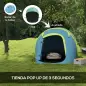 Tienda de Campaña para 2 Personas Tienda Acampada Impermeable de 2000 mm con Bolsa de Transporte 245x148x105 cm Azul