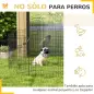 Corralito para Perros de 8 Paneles 76x61 cm Forma Personalizada con Puerta y Doble Cerradura para Jardín Patio Negro