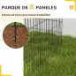 Corralito para Perros de 8 Paneles 76x61 cm Forma Personalizada con Puerta y Doble Cerradura para Jardín Patio Negro