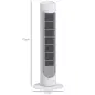 Ventilador de Torre 45W Ventilador Vertical Silencioso con 3 Velocidades Oscilación 70° para Salón Ø27x75 cm Blanco